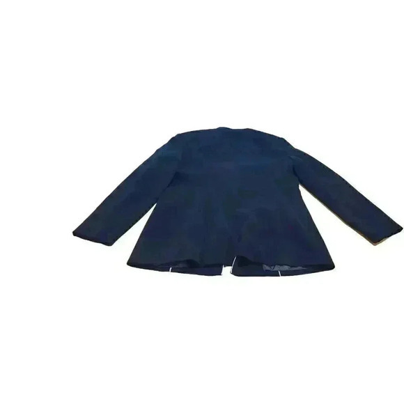 Vintage Black Blazer Jacket White Piping Details Open Front Sz 12 Jones NY - Picture 8 of 8